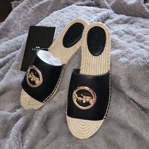 Black Coach Sling backs NWB, Never worn. Corey Leather Espad